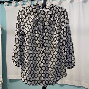 GIBSON Sheer & Light Pattern Blouse